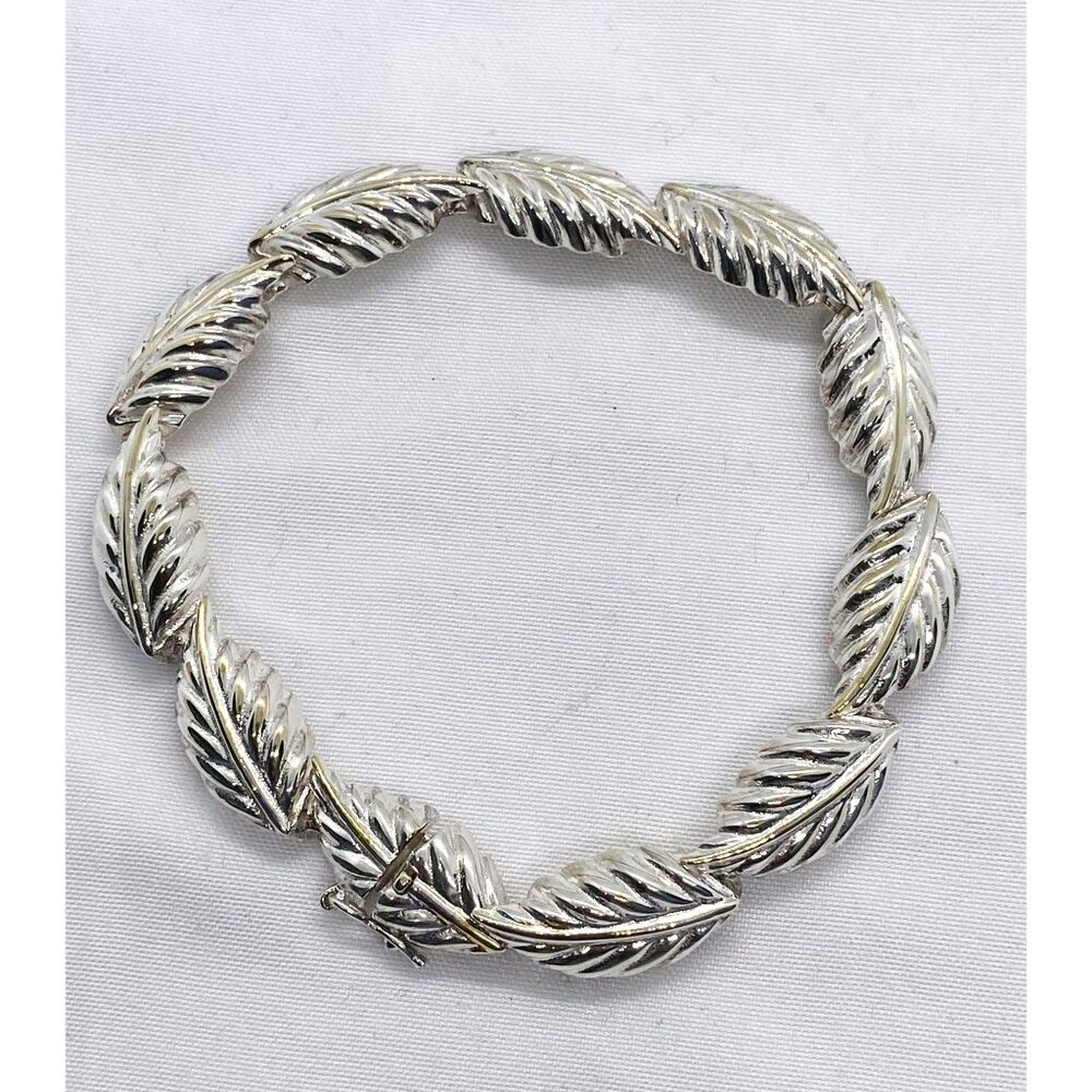 Tiffany & Co Sterling Silver 925 Leaf Bracelet 6.75"